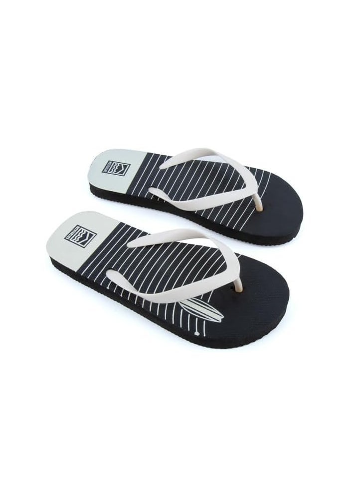 Daiso صنادل الشاطئ المخططة من دايسو، سوداء - US 2.5 / EU 34 - Image 3